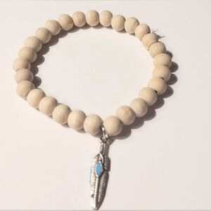 ‎Men's bracelet beaded turquoise New d78